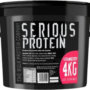 serious protein – protein powder – 4kg – low carb – supports lean muscle growth – recovery supplement the bulk protein company 133 servings (strawberry)